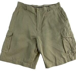 Tommy Bahama 100% Silk Shorts‎ Men's Sz 33 Beige Cargo Costal Summer Resort Golf